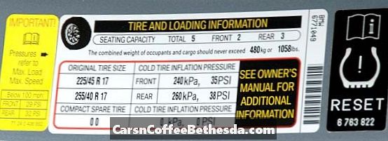 Pravilno preverite tlak v pnevmatikah: Lincoln LS (2000-2006)